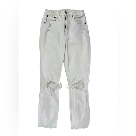 Abercrombie & Fitch Mon-High Rise Distressed Jeans Size 00 - Picture 1 of 3